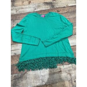 Women's Lilly Pulitzer Green Sweater Frill Bottom Sz M (2249)